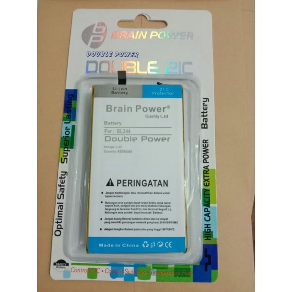 Double Power Battery Batere Batre Baterai Brain Power Lenovo Vibe P1 Turbo P1A42 BL244 BL 244