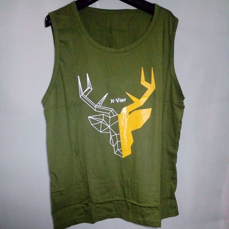 Kaos Singlet jumbo lekbong gym XXL tangan buntung