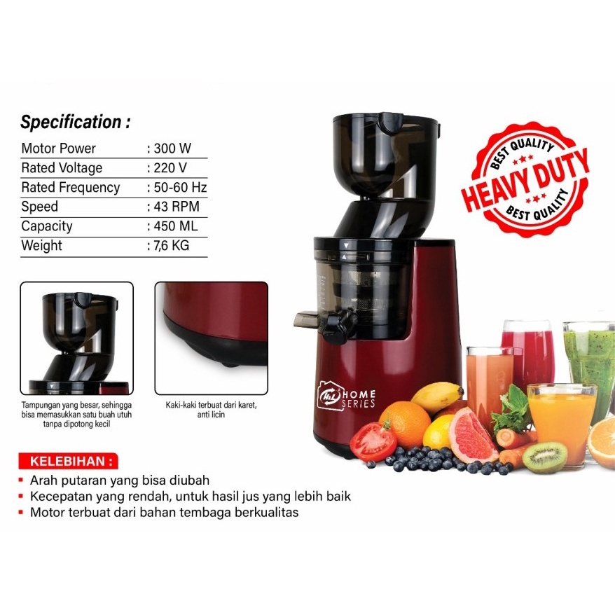 Slow Juicer H&amp;L Mesin Pelumat Buah Jus