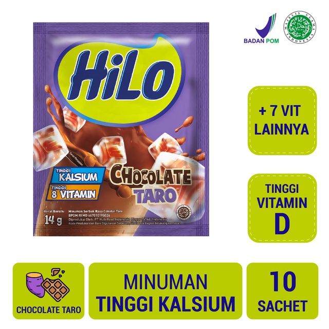 Hilo Chocolate Taro 10 sachet - Minuman Serbuk | Shopee Indonesia