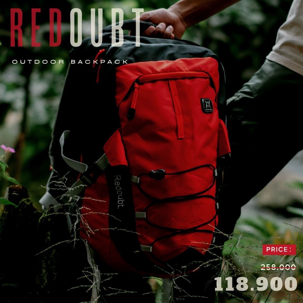 RTM - Tas Ransel Outdoor Pria Gear Bag 13152 - REDOUBT Laptop Backpack + FREE Raincover Promo Diskon Murah Tas Laptop Kerja Kantor Kuliah Anti Air Fashion Pria Outdoor Termurah Terlaris Best Seller