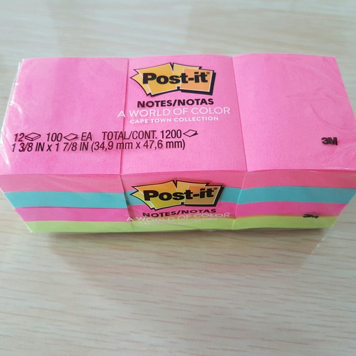 

Spesial Post-It A World Of Color 653-An 34,9Mmx47,6Mm (Isi 12 Pcs) Bagus