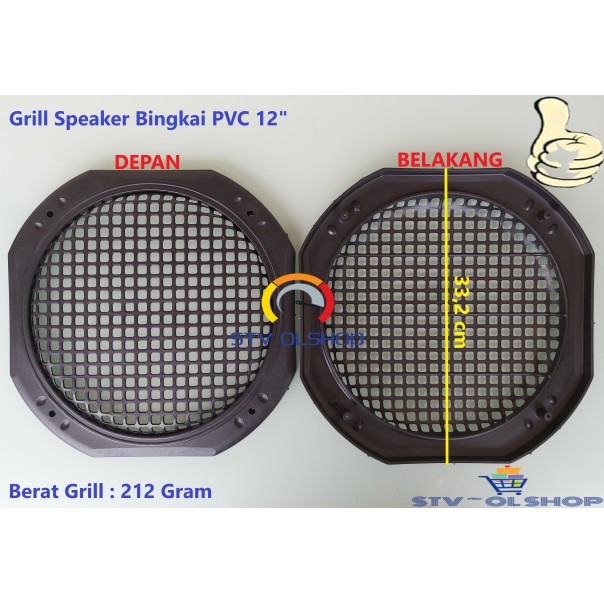 Grill Speaker 12&quot; / Ram Speaker Plastik 12 in Bingkai