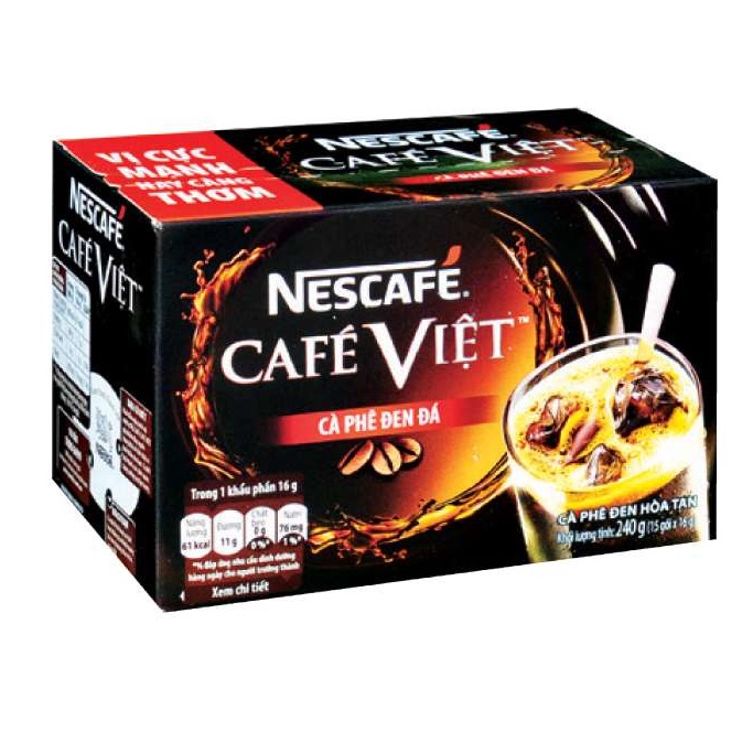 Nescafe Cafe Viet Instant Black Iced Coffee 15x16gr/box Product of Vietnam