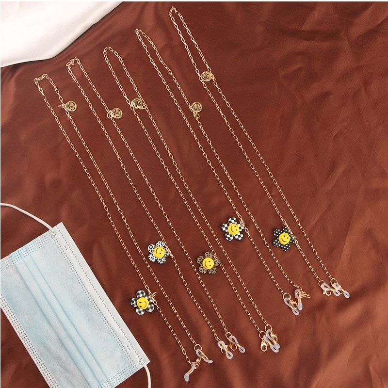 (Zomi) Tali Lanyard Holder Masker / Kacamata Motif Bunga Matahari Anti Hilang