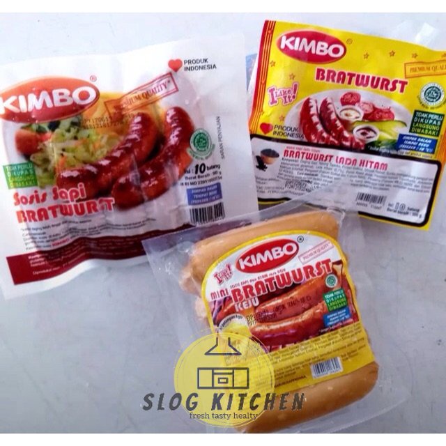 

Kimbo sosis sapi bakar bratwurst 500gr isi 10 pcs rasa original keju blackpaper