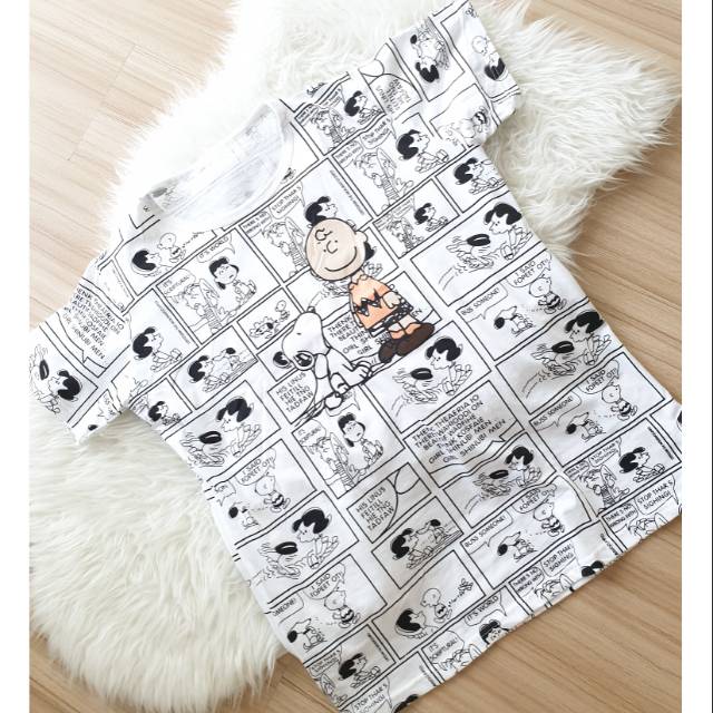 SNOOPY COMIC OVERSIZED TEE - kaos jumbo gambar karakter