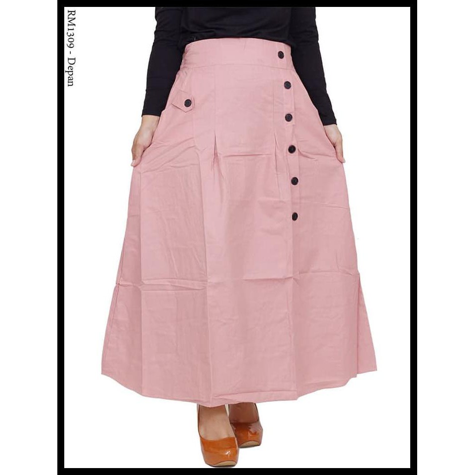 TERMURAH Rok Panjang  Wanita Dewasa Model Payung Bahan Katun Cigaret BERMUTU