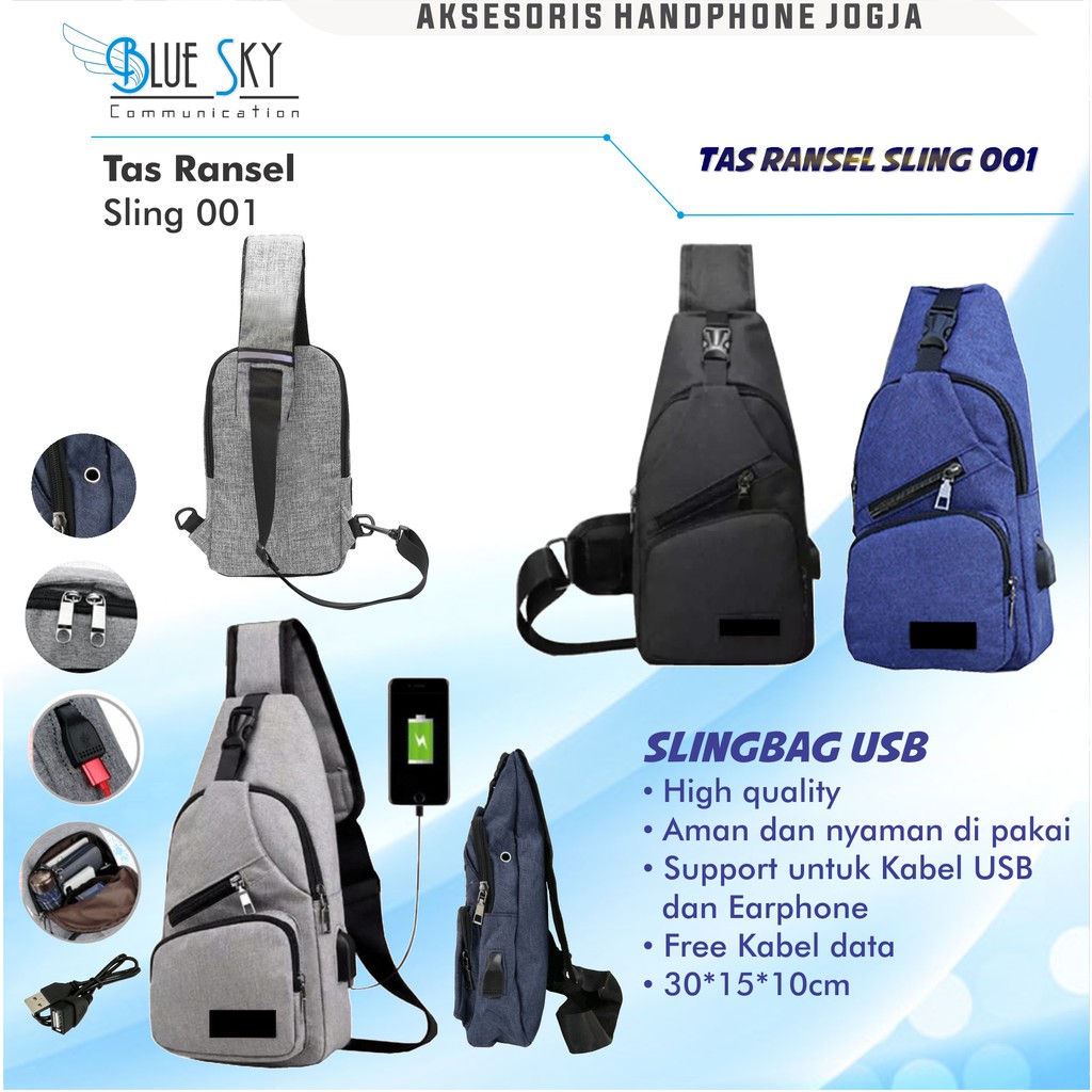 TAS SLINGBAG TAS SELEMPANG USB 001