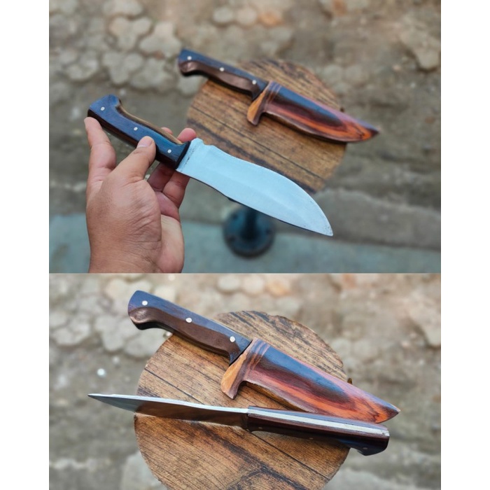 Pisau Seset Kulit - Pisau Seset Fulltang Mini Handel Kayu - Vivistecolection