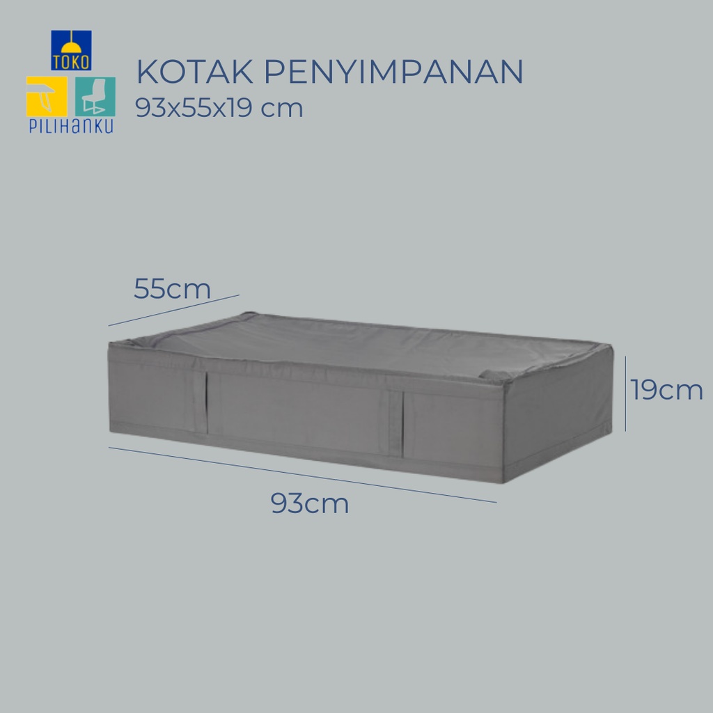 SKUBB  93x55x19cm Tempat Penyimpanan Organizer Box Storage Kotak Serbaguna Kotak Kain ABU wadah akse