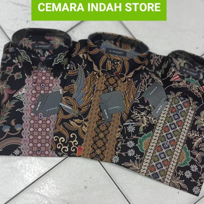 kemeja Batik alisan lengan pendek slimfit dan reguler,,,,