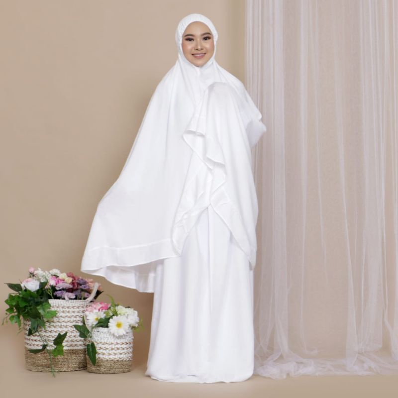 Mukena Rayon Putih Polos Dewasa Original Bonus Tas Bisa COD Mukena Pondok Mukena Polos Mukena Setelan Mukena Putih Mukena