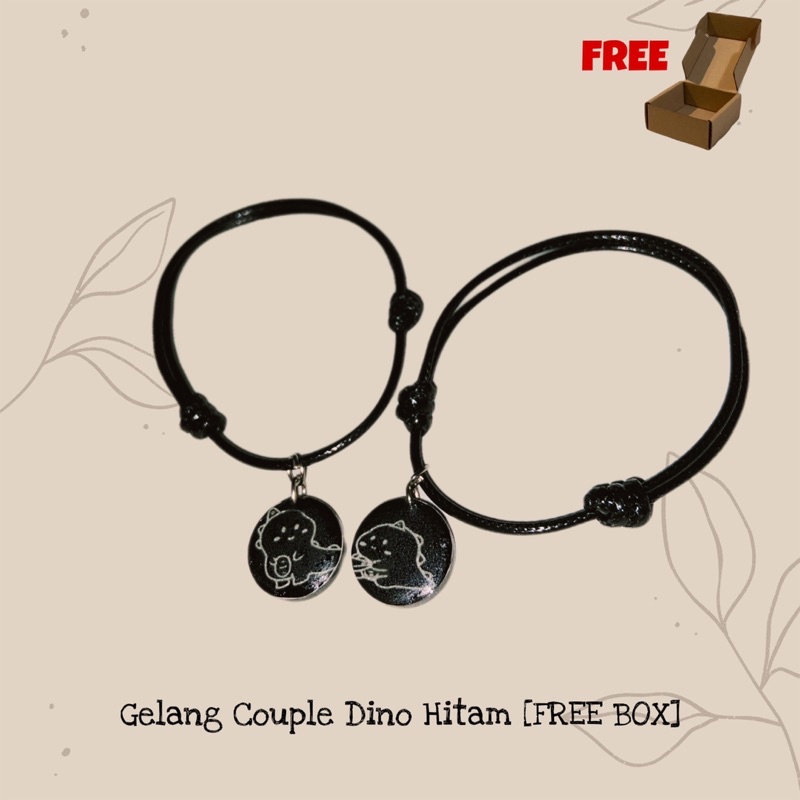 ASB - [SEPASANG] Gelang Couple Dino Hitam FREE BOX