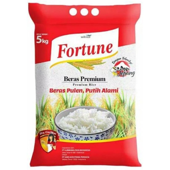 Beras Premium Merek Fortune 5kg Original [Gratis Ongkir] Lokasi Bandar Lampung