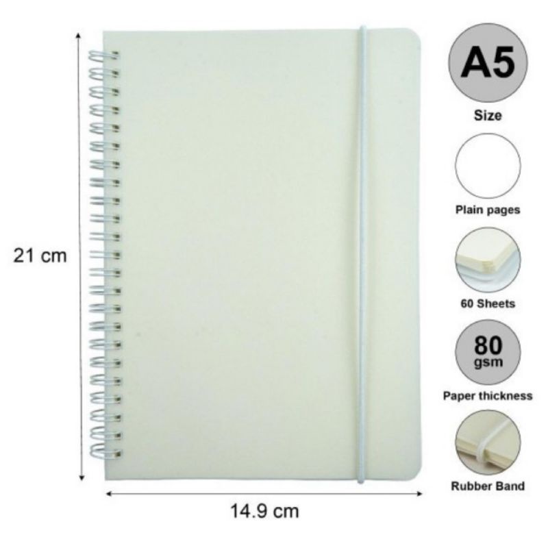 

JOYKO Plain Spiral Notebook A5 NB -700 Buku Catatan Polos Sampul Bening 60 Lbr 80 Gsm