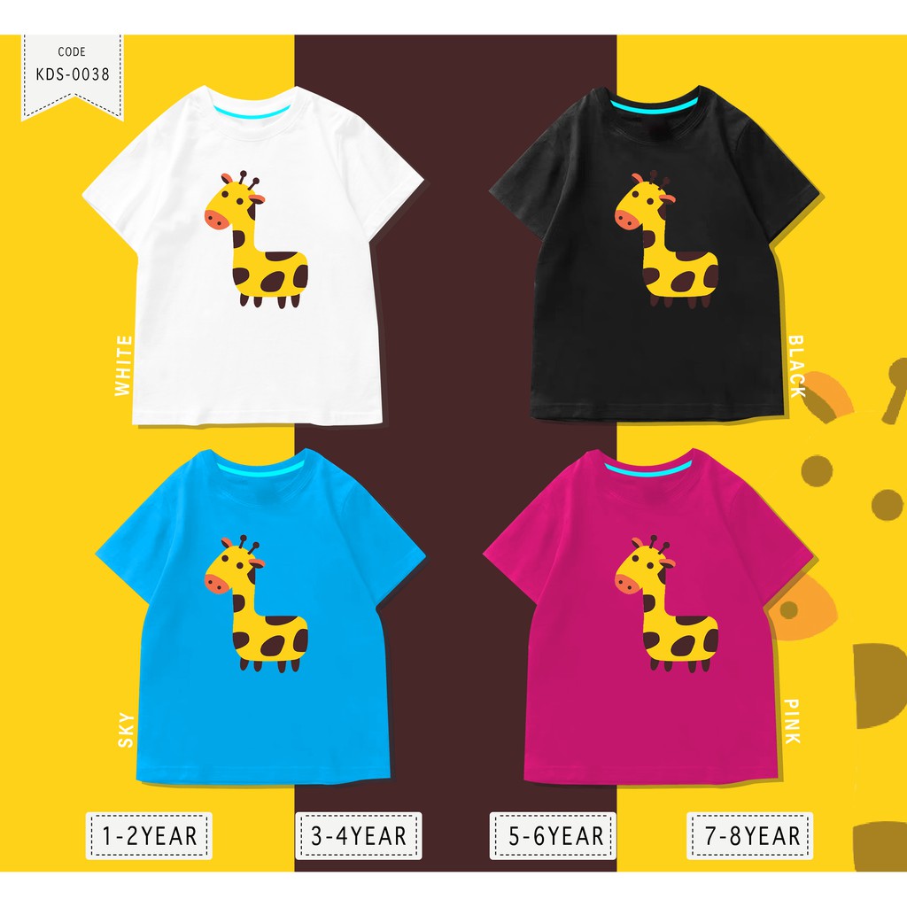 Baju Anak Jerapah/ Kaos Distro DTF Anak Laki Laki dan Perempuan / Unisex / Motif Kartun
