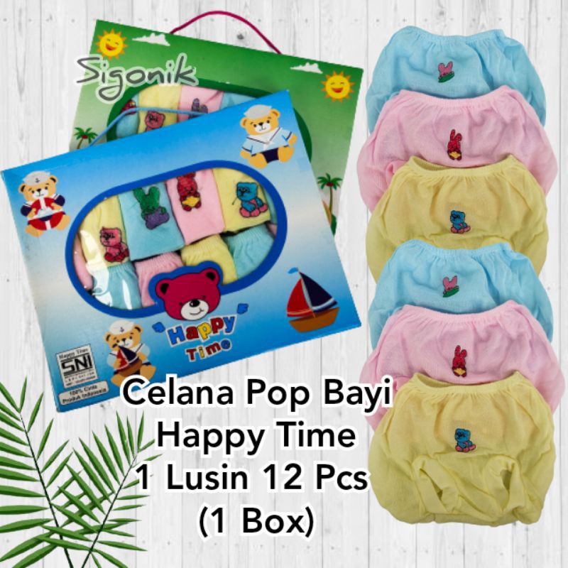 Celana Pop Bayi Happy Time Pakaian Perlengkapan New Born Baby 0 - 12 Bulan Lucu Kado Lahiran