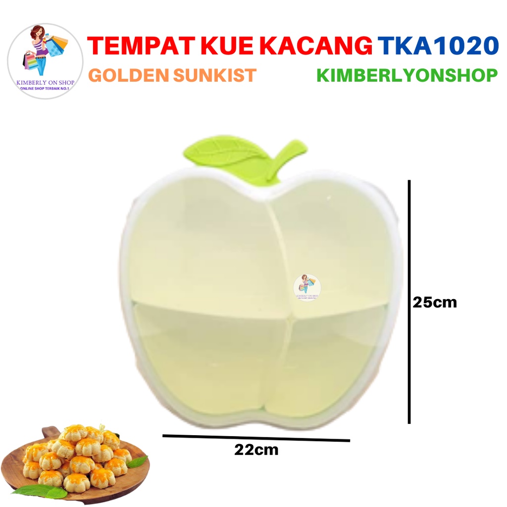 Tempat Kue Kacang Permen Bentuk Apel 4 Sekat TKA 1020 Golden Sunkist