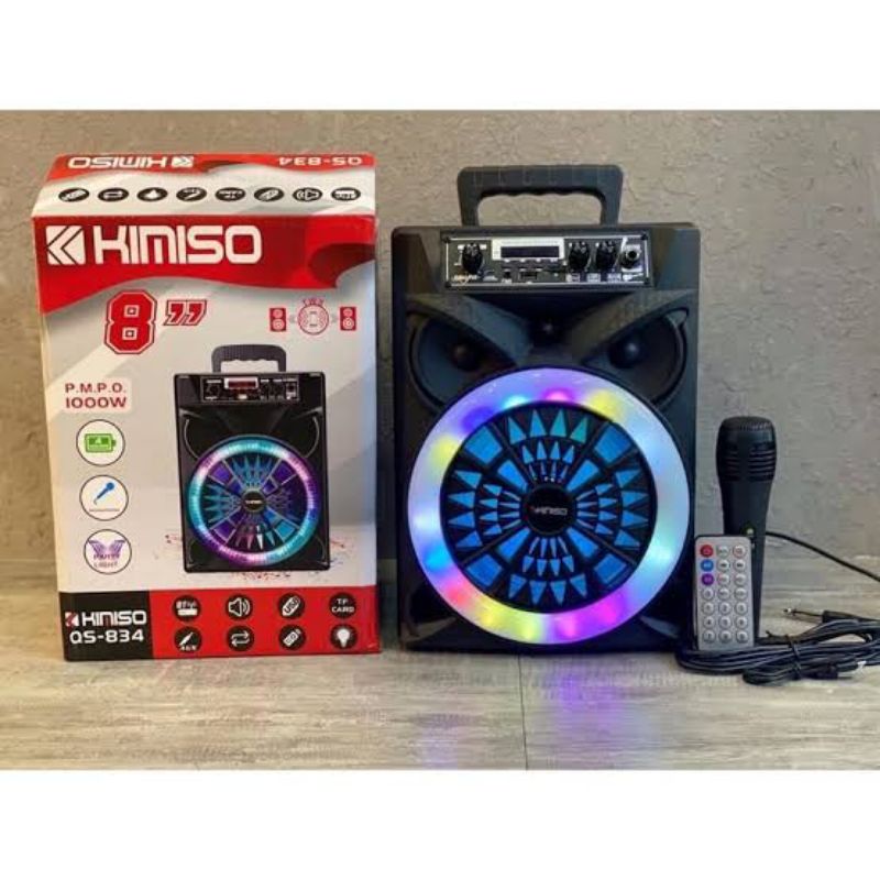 Speaker Karaoke Bluetooth Kimiso QS-834 8 Inchi + Mik Karaoke