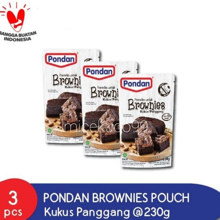

PONDAN BROWNIES KUKUS / PANGGANG / TEPUNG PREMIKS (3 POUCH) INSTAN