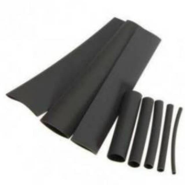 Heat Shrink Tube / Selongsong Bakar / Isolasi Bakar 60mm HITAM (Harga Per Meter)