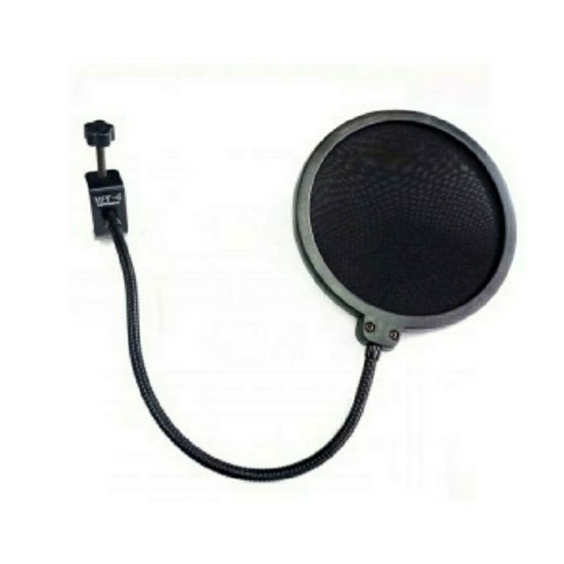 taffSTUDIO Pop Filter Pop Shield Filter Mikrofon Dual Layer BOP - MPF-6 - Black - Original