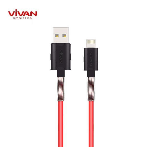 Kabel Data Vivan FL100 For iPhone X/11/XS  Lighting Data Cable  2.4A 1M