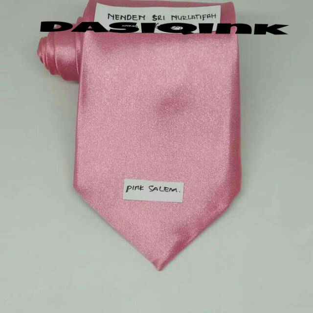 Dasi satin 3inchi/dasi panjang-pink salem