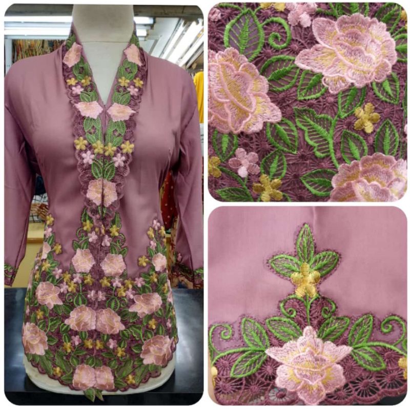 kebaya encim bordir lengan 7/8