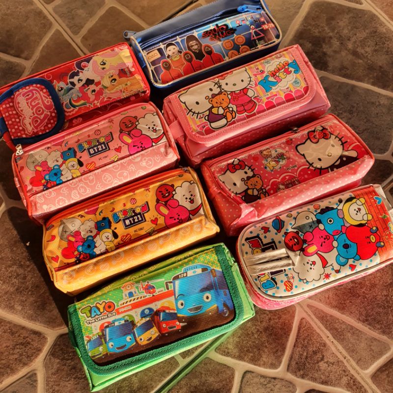 

Kotak Tepak Pensil Pencil Case Resleting Fancy Gambar Lucu BT21 Tayo Squidgame Hellokitty Littlepony