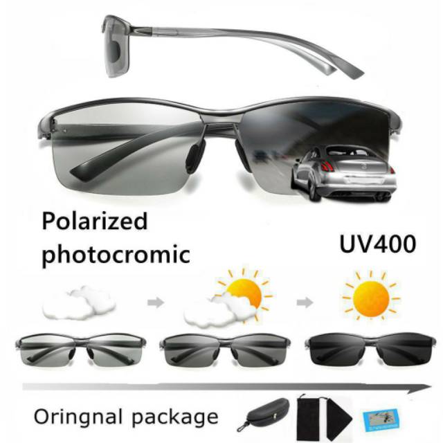 Original phothocromic Polarized Anti UV 400 Pria Bagus