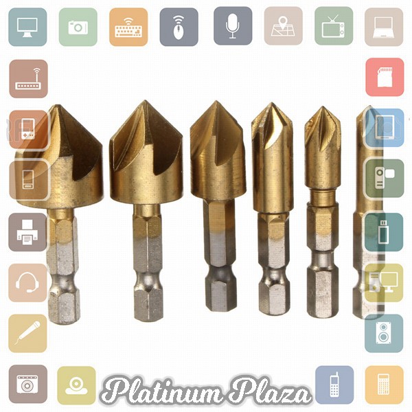 Mata Bor Drill Bit Countersink HSS 6-19mm 6 PCS - BT3 - Golden`JFFXX6-