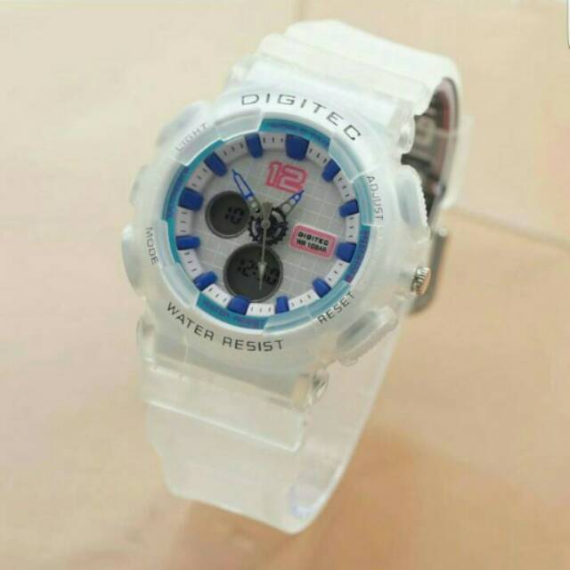 Jam Tangan Wanita Digitec DG-2091T Original Putih Bening