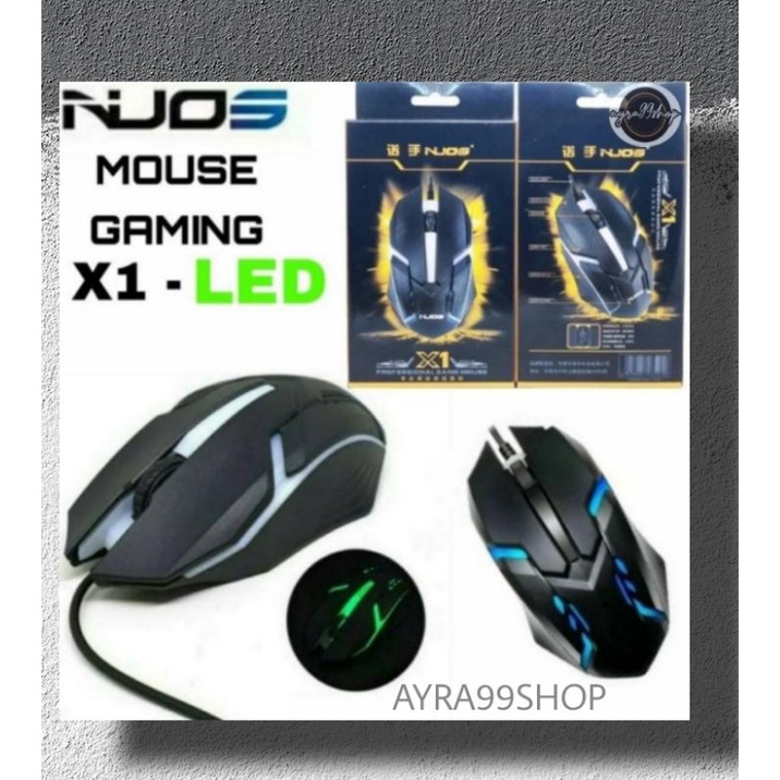 Mouse Gaming Nuos LED RGB X1 Kabel Wired