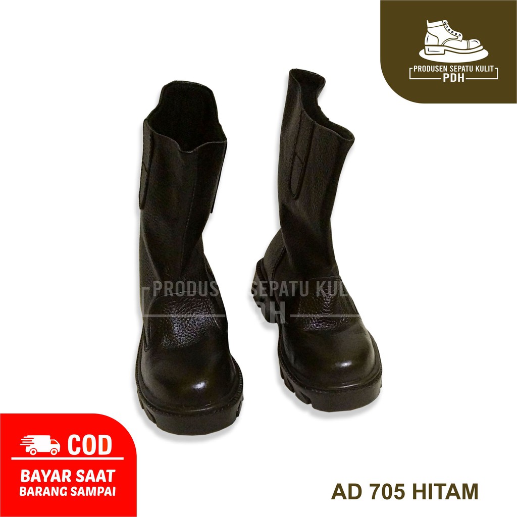 SEPATU SAFETY BOOTS PRIA KULIT ASLI UJUNG BESI BAJA SEFTY PRIA SEPATU SEPTI PROYEK – AD 705 HTM