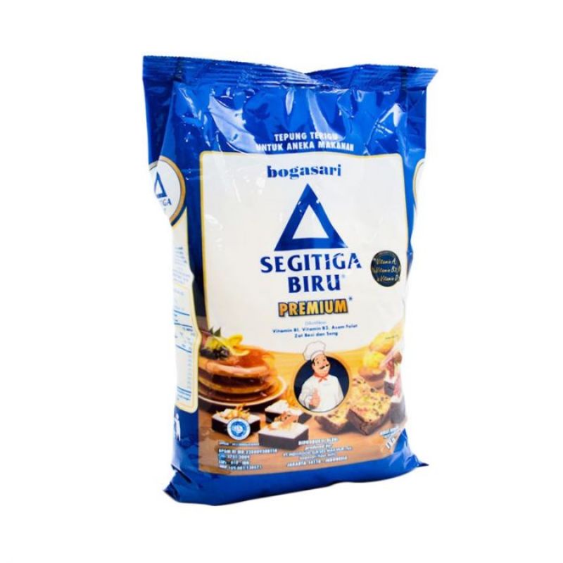 

BOGASARI SEGITIGA BIRU PREMIUM 1KG, TEPUNG PROTEIN SEDANG SERBAGUNA