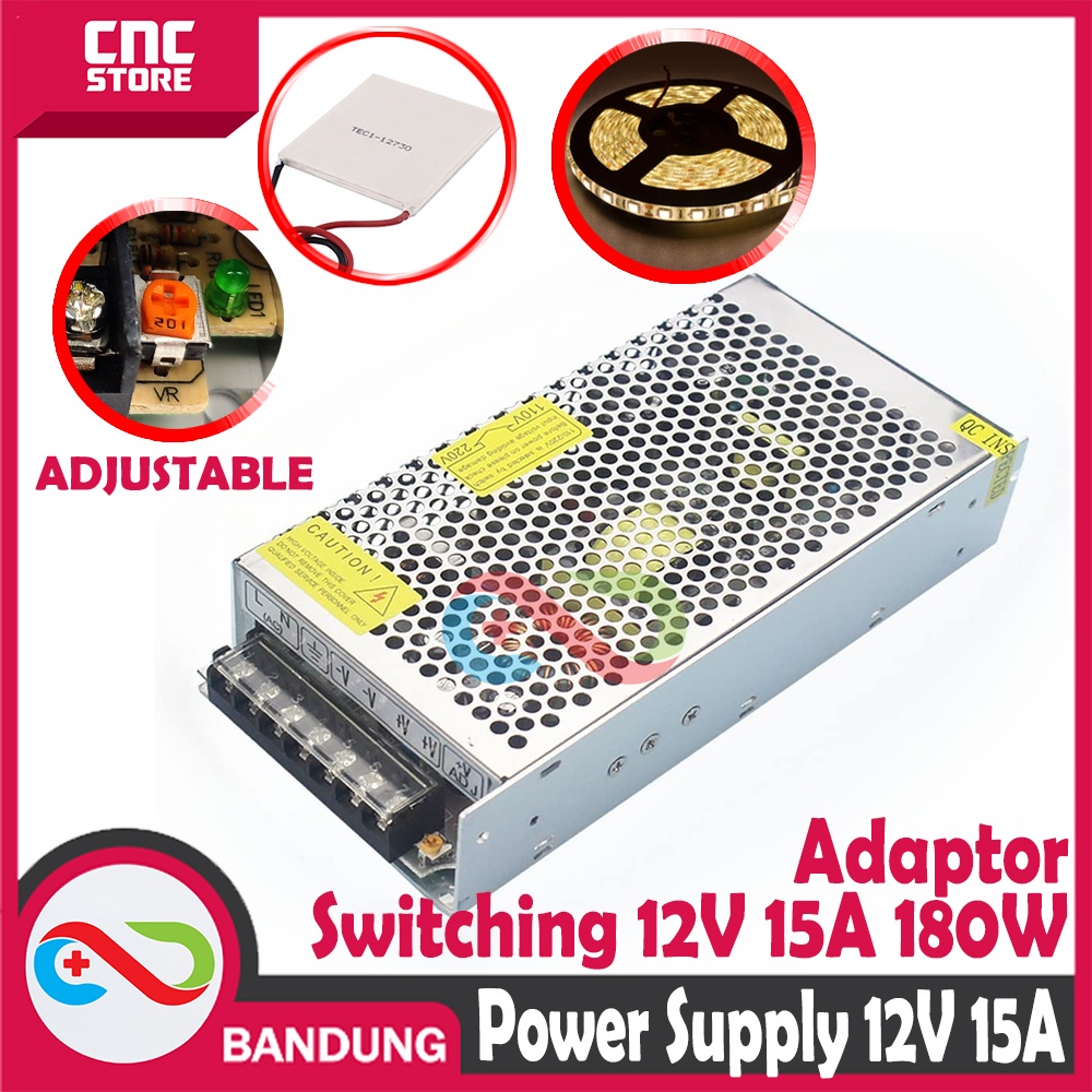 POWER SUPPLY SWITCHING 12V 15A HIGH QUALITY ADAPTOR JARING 180W