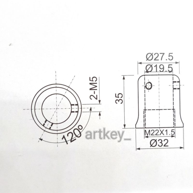 Glass clamp/ pipa tembok 19-01 CP