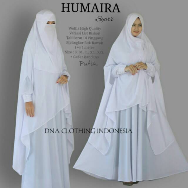 HIJABBSTORY Humaira Putih |Allsize L Gamis Wolfis Busui Murah Cardi 4M Dna solo