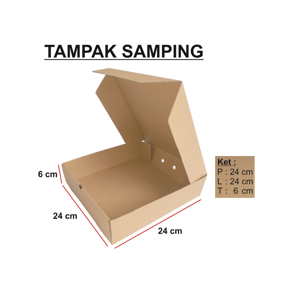 

DUS / BOX / 24x24x6 cm / KOTAK KUE/ KARDUS KUE/ PACKAGING / DUS PIZZA / DIE CUT