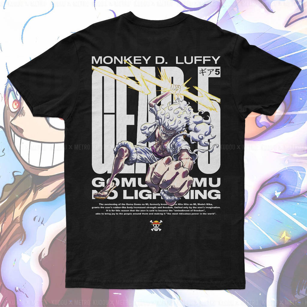 Tshirt Luffy Gear 5 Lightning Force Anime Manga One Pice