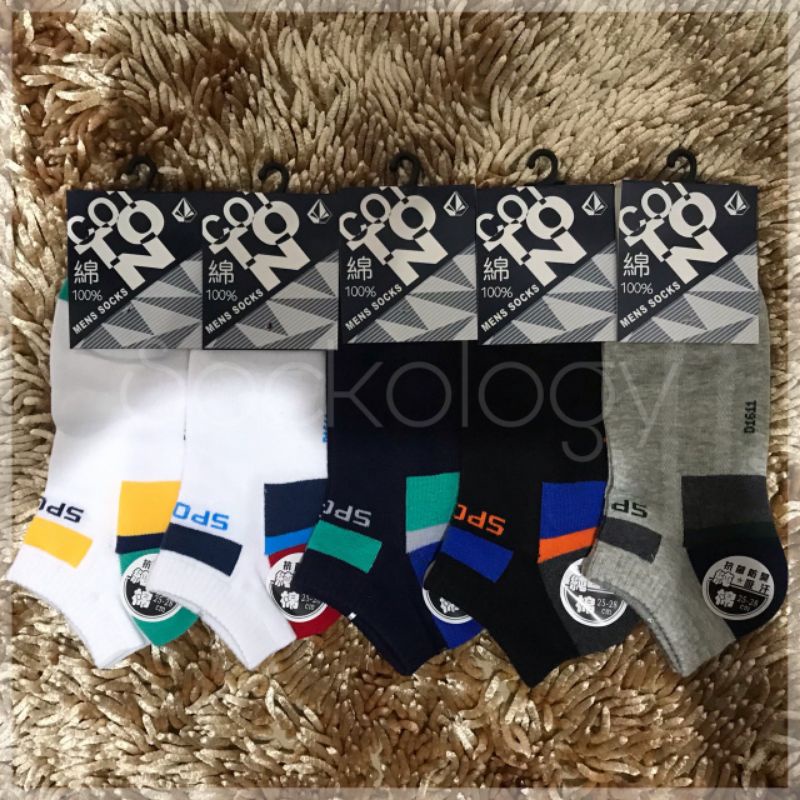 (Min 3pcs @13.000) Kaos kaki mata kaki warna murah cotton mens sock