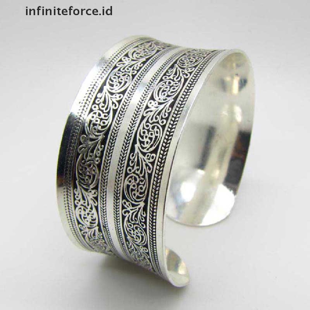 Infiniteforce.id Gelang Tangan Silver Wanita Desain Totem Tibet