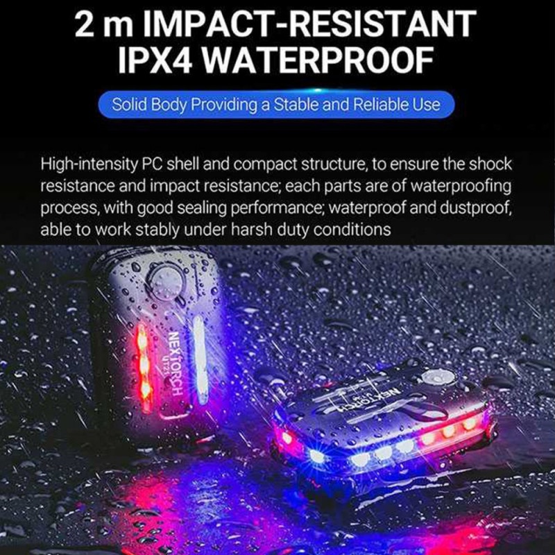 Lampu LED Peringatan Warning Light Shoulder Lights USB Recharge 640mAh