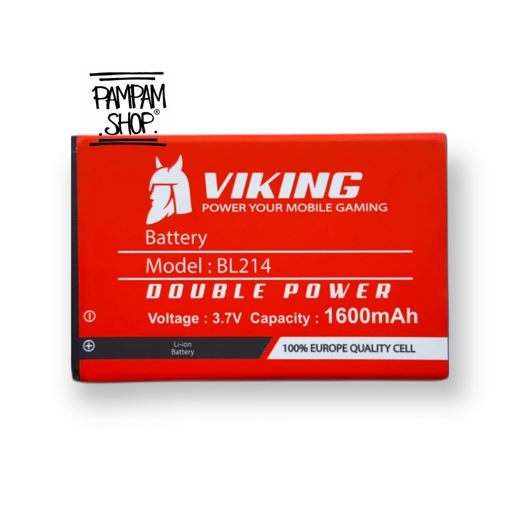 Baterai VIKING Double Power Original Lenovo BL214 A208T A218T A269 A269i A305E A316 A316i Batre Ori