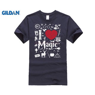 Kaos T-shirt Lengan Pendek Motif Tulisan I Love Magic