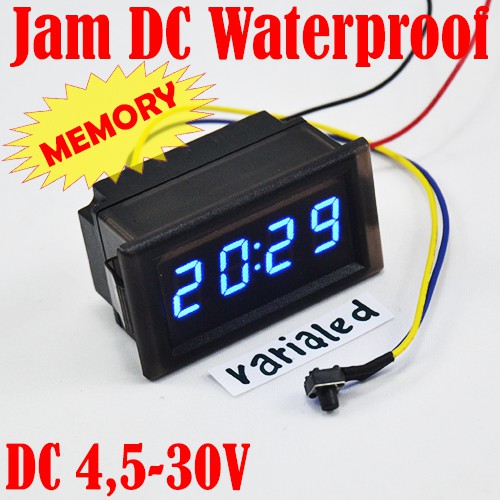 Jam Digital DC Mini Clock Watch Motor & Mobil 4.5-30V Waterproof BIRU