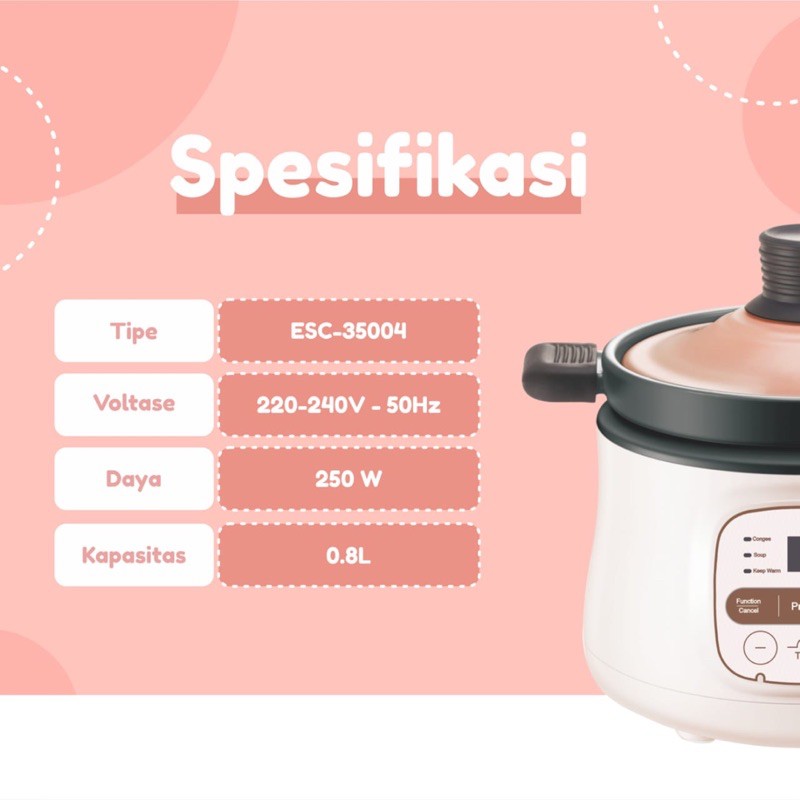 Emily - Slow Cooker Purple Claypot 0.8L  (tanah liat)