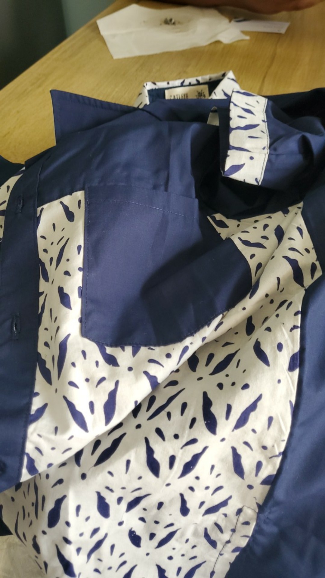 Baju Kemeja Batik Anak Laki Laki Lengan Pendek Model 1 Navi